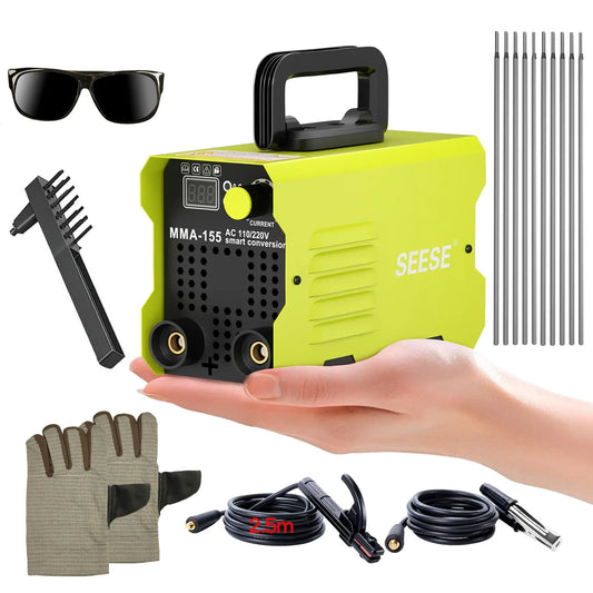 【SummerVibes】SEESE 155Amp MINI Portable Welding Machine, Stick Welder, AC 110/220V smart conversion, LED Display Digital Welder, Portable MMA Arc Welder
